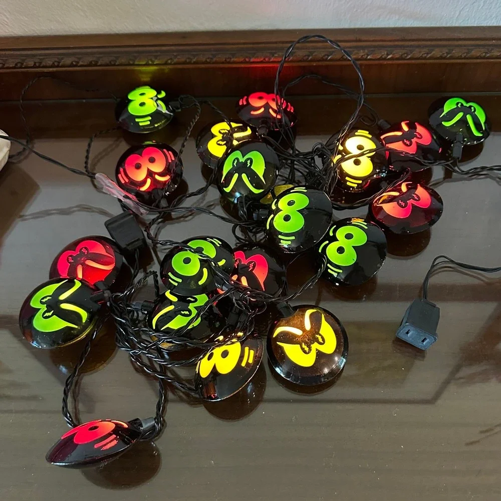 Colorful Monster Eye Novelty String Lights Halloween Decor Pink Green Yellow